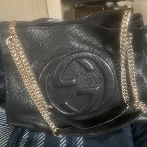 Gucci soho Black cellarius GG  logo leather